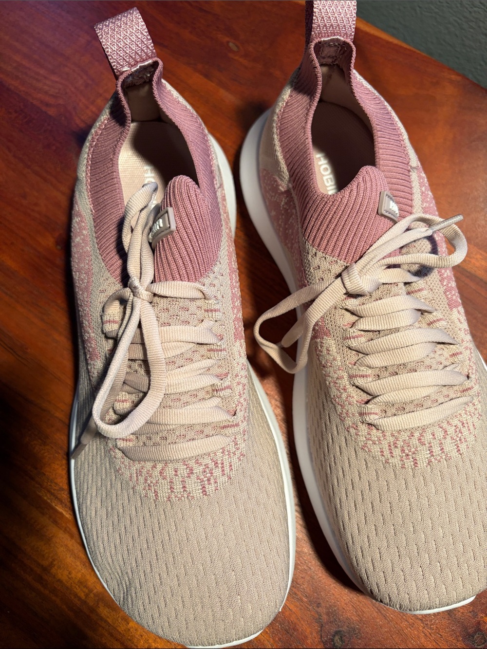 Rose pink slip on sneakers with laces. Very comfortable